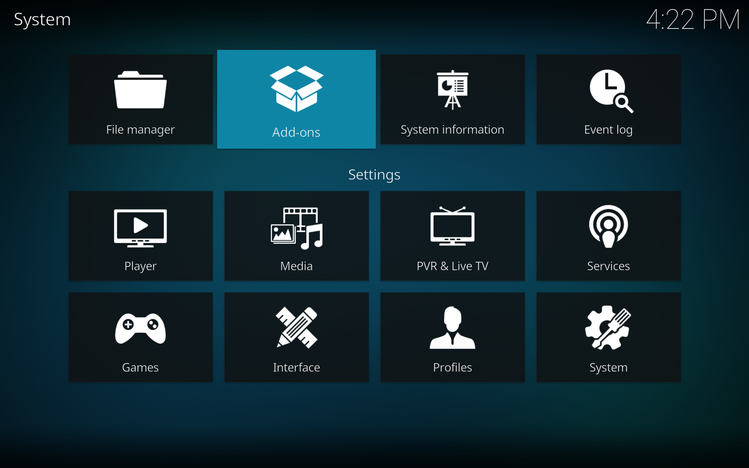 Vào mục Addon