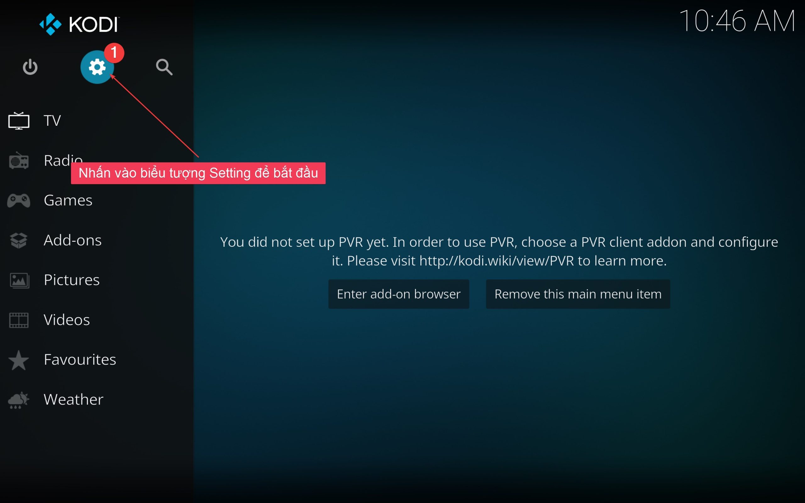 kodi home screen